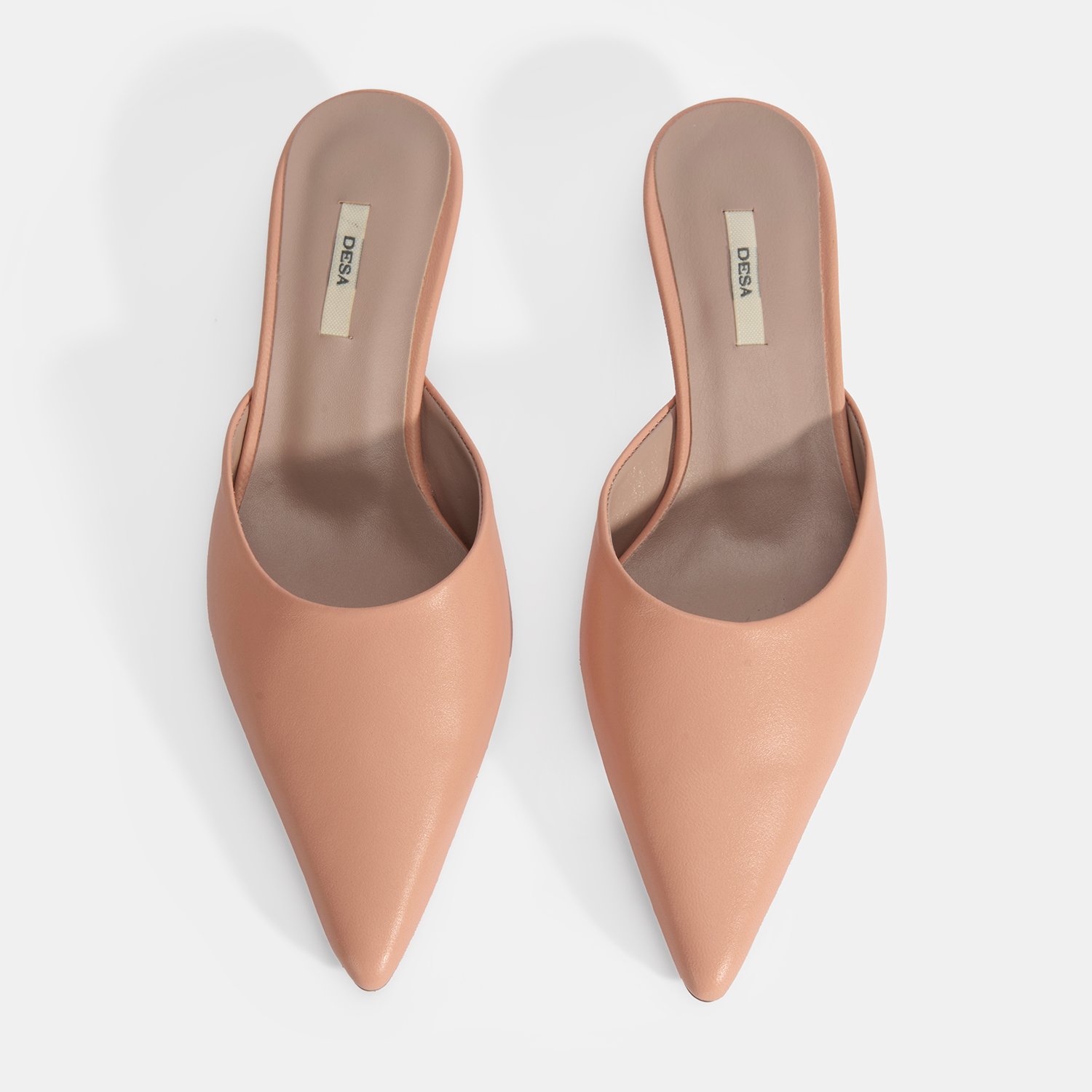 Desa Beyaz Desa Deri Kadın Topuklu Terlik