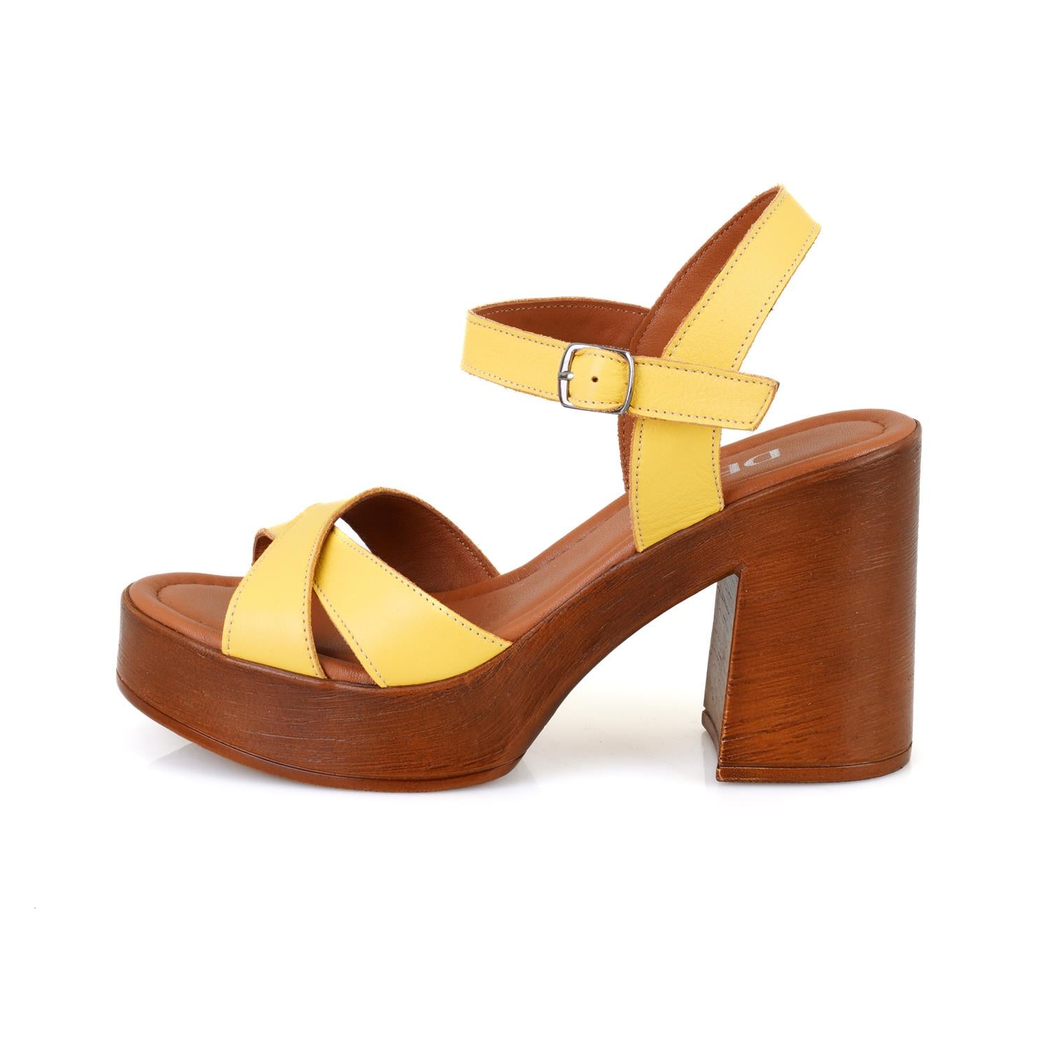 Desa Beyaz Desa Deri Kadın Platform Topuklu Sandalet