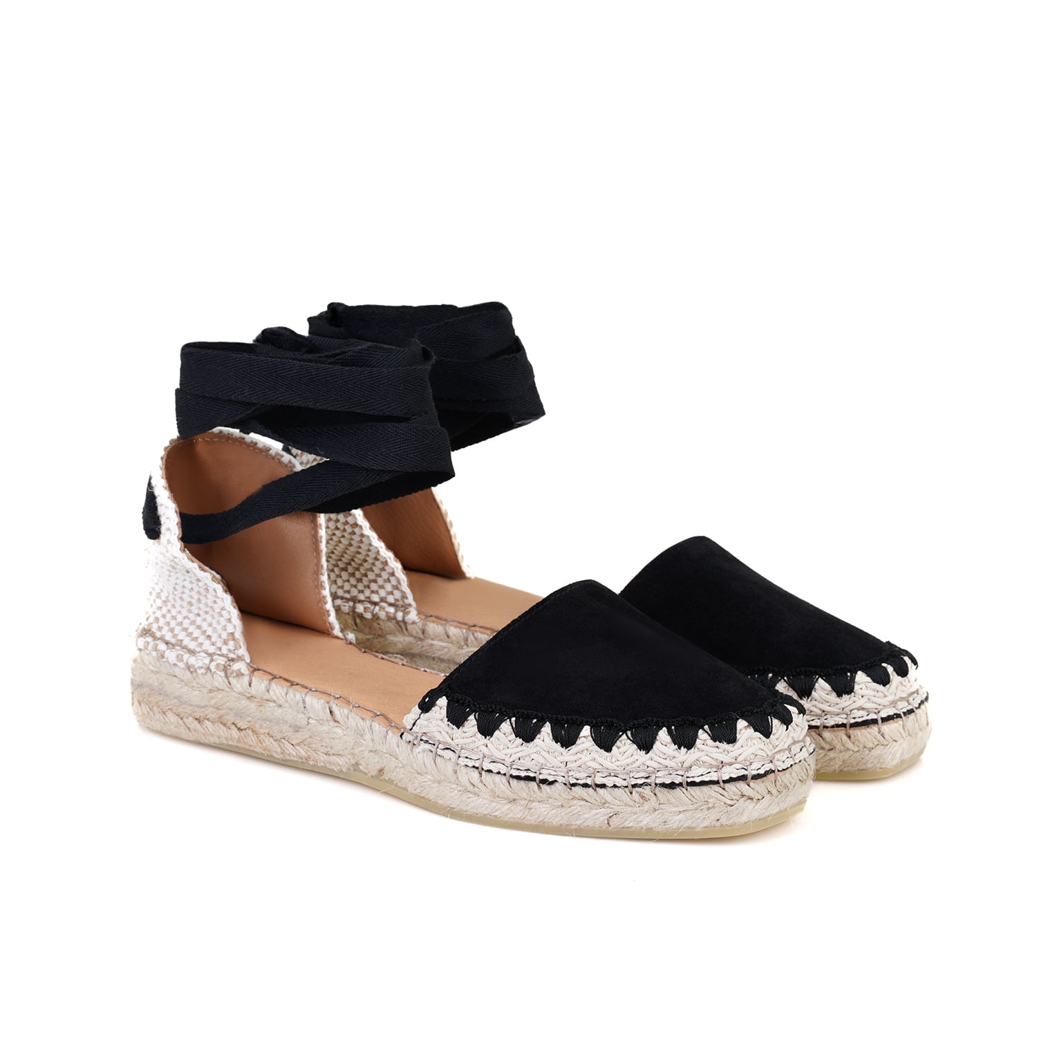 Desa Siyah Desa Deri Kadın Espadril Sandalet