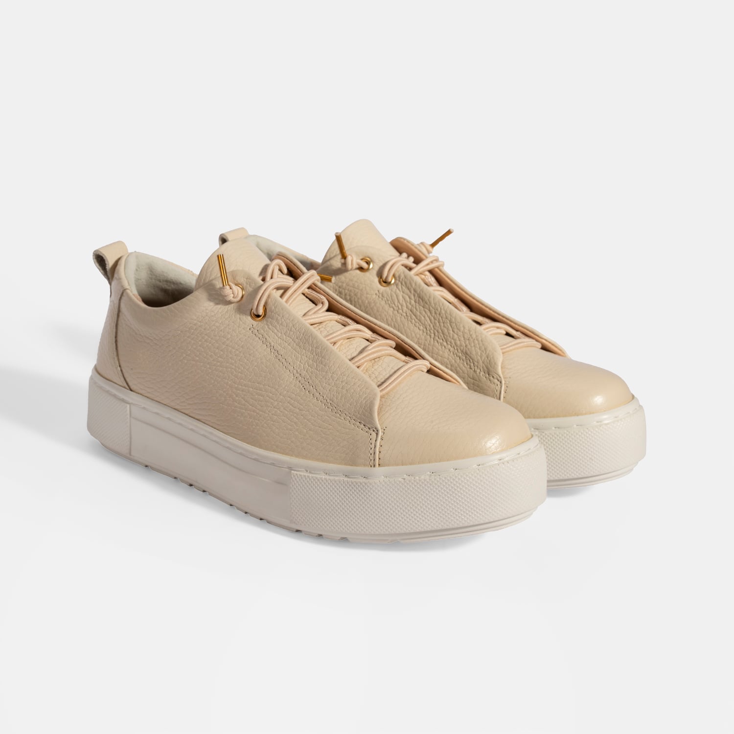 Desa Bej Desa Bağcıklı Kadın Deri Sneaker