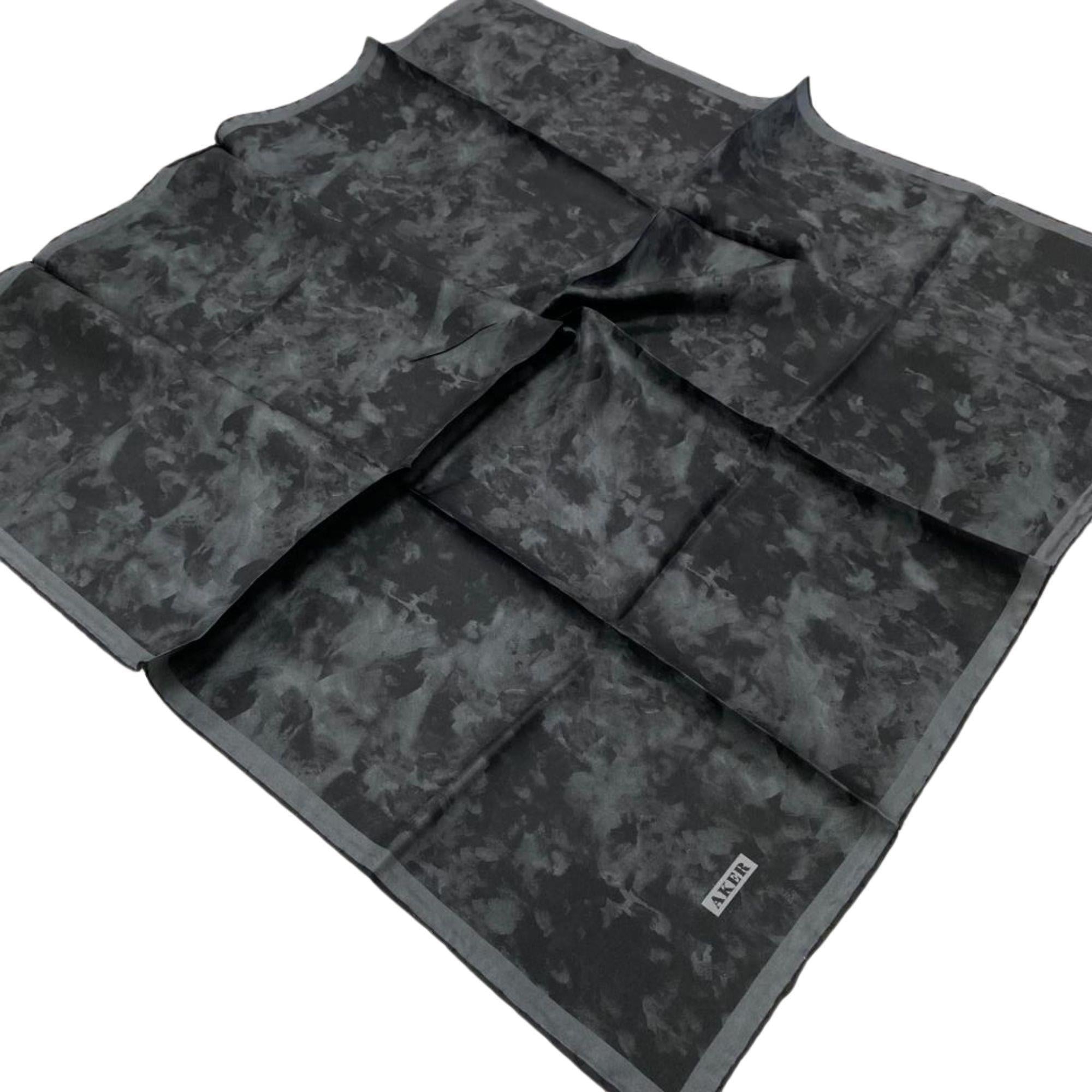 Aker Anthracite Cloud Patterned Twill Silk Scarf 7208713-915