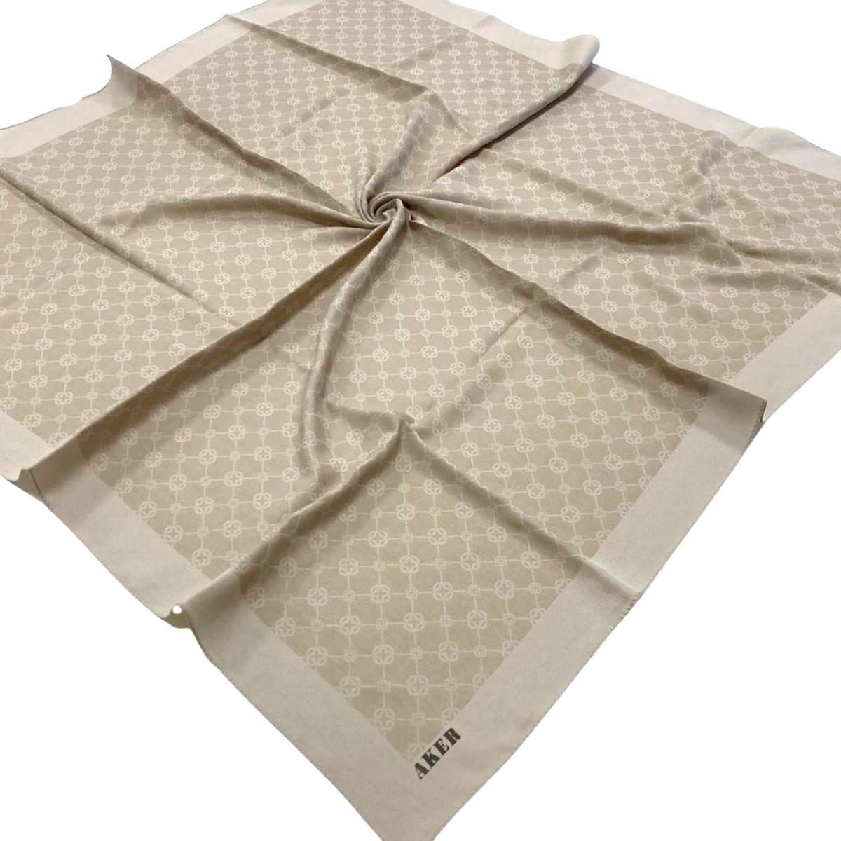 Aker  Bej Elegance Monogram Eşarp 1090500-933