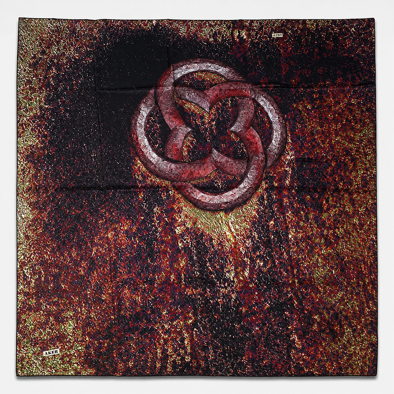 Aker Claret Red Mixed Pattern Twill Silk Scarf 31925