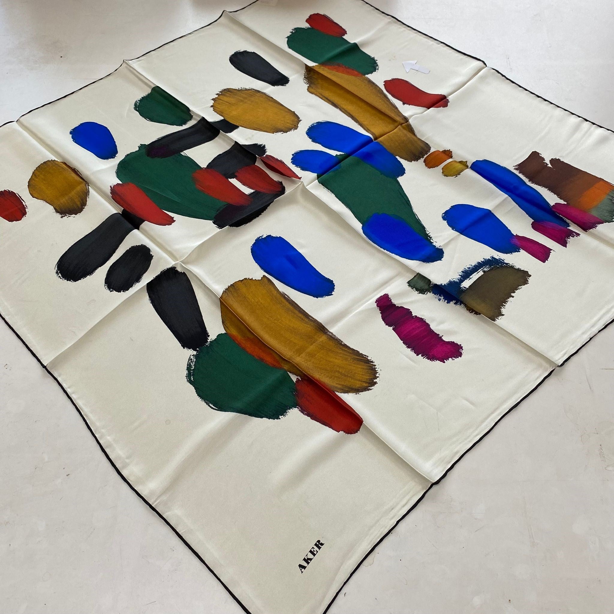 Aker Defolu Sura İpek Eşarp 54652 Çok Renkli Geometrik Desen 