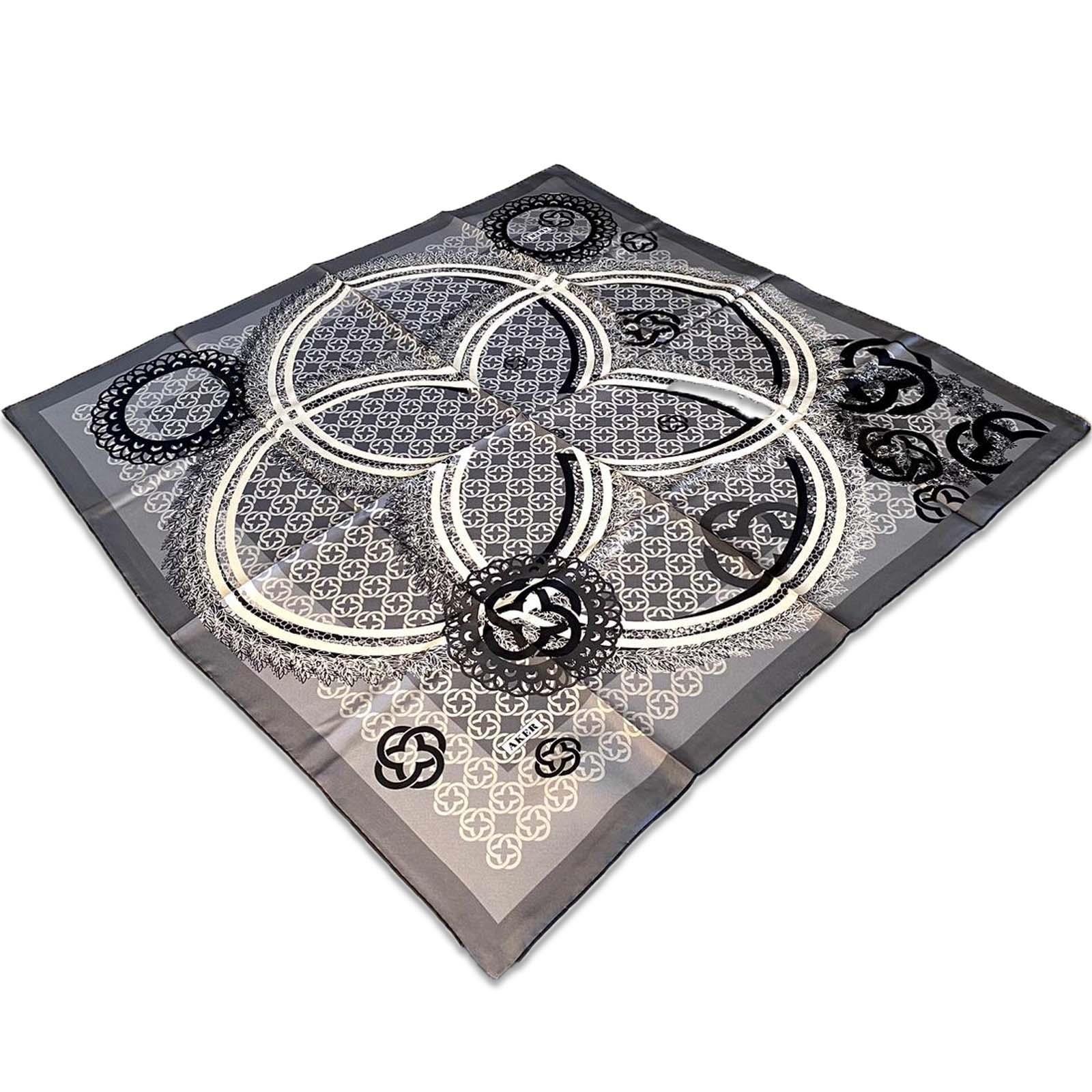 Aker Gray Mixed Pattern Twill Silk Scarf 8813713-913