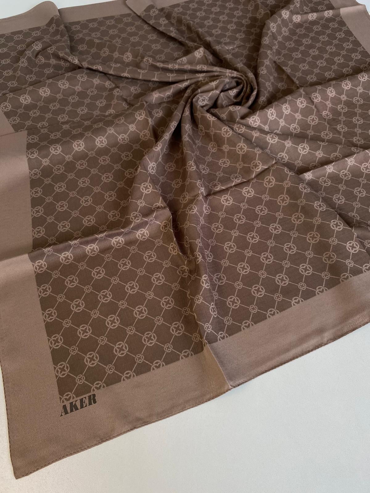 Aker Brown Elegance Monogram Scarf 1090500-932
