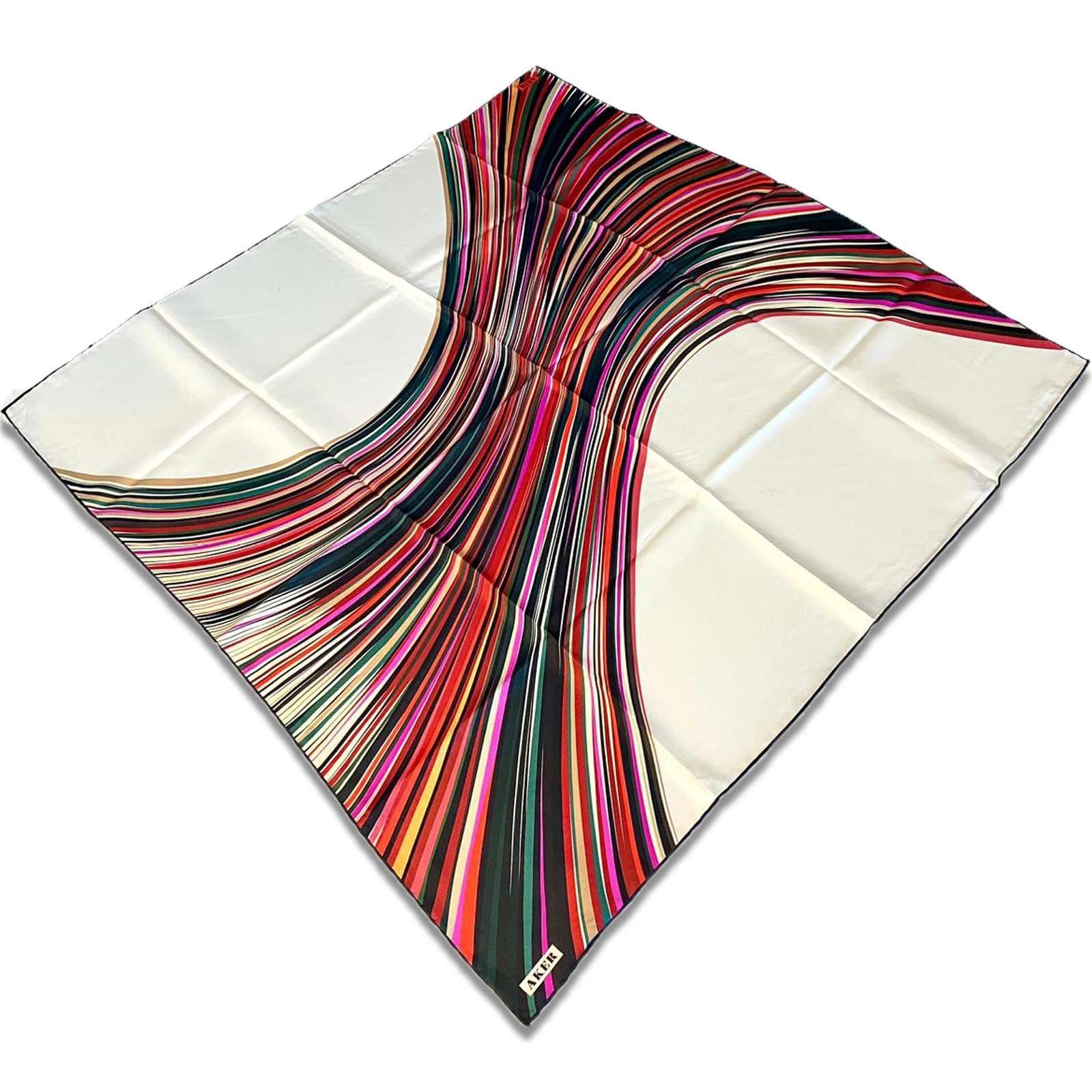 Aker Pink Mixed Pattern Twill Silk Scarf 8842713-912