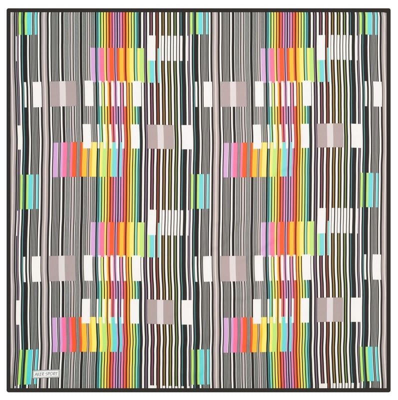 Aker Renkli Geometrik Desenli Sport Tivil Eşarp 3410797-913