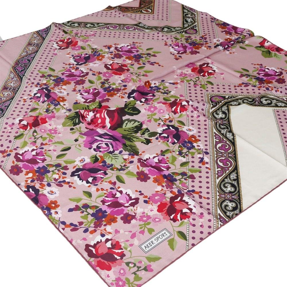 Aker Sport Eşarp IST 7588769-991 Pembe Çiçek Desen                                