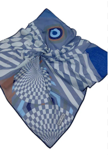 Aker Sport Soft Eşarp IST 6863223-922 Mavi Geometrik Desen                         