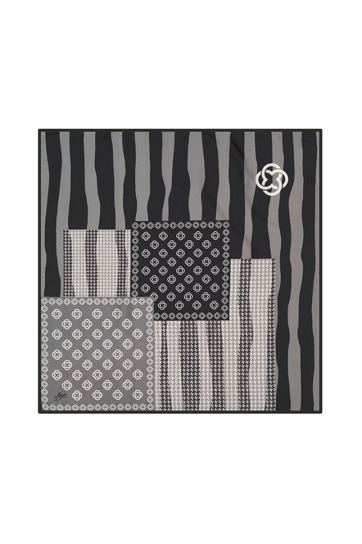 Aker Sport Tivil Eşarp 7940795 918 Siyah Gri Monogram  Desen