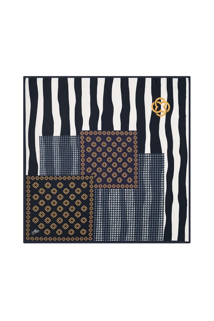 Aker Sport Tivil Eşarp 7940795 921 Koyu Lacivert Monogram  Desen