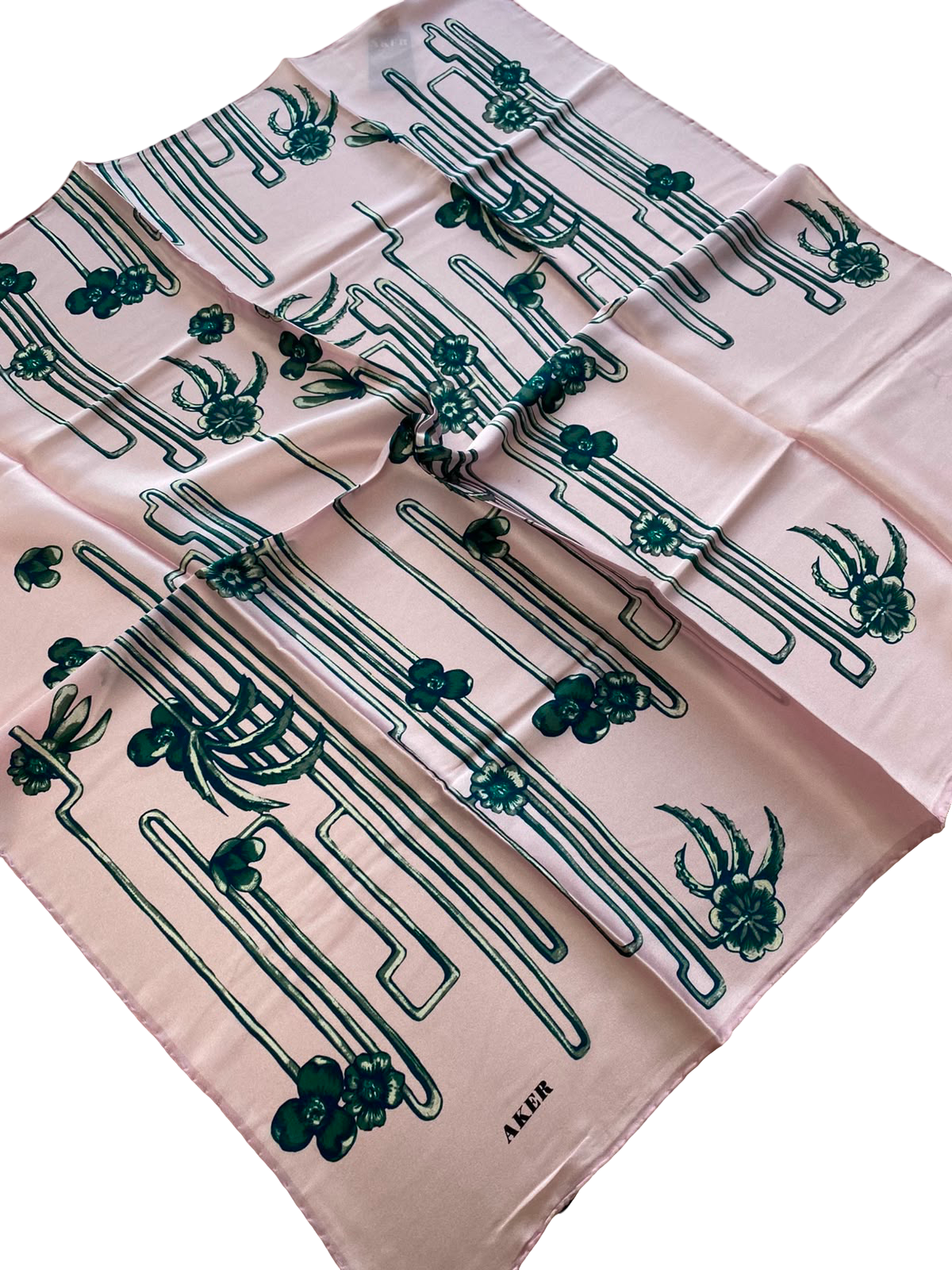 Aker Sura İpek Eşarp 36756 Pembe Karışık Desen