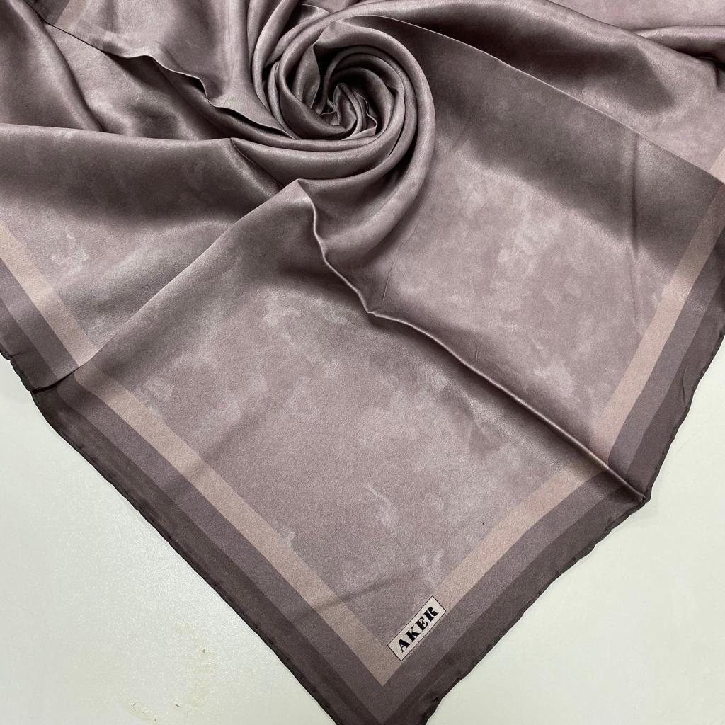 Aker Mink Cloud Patterned Stonewashed Satin Silk Scarf 8783757-332