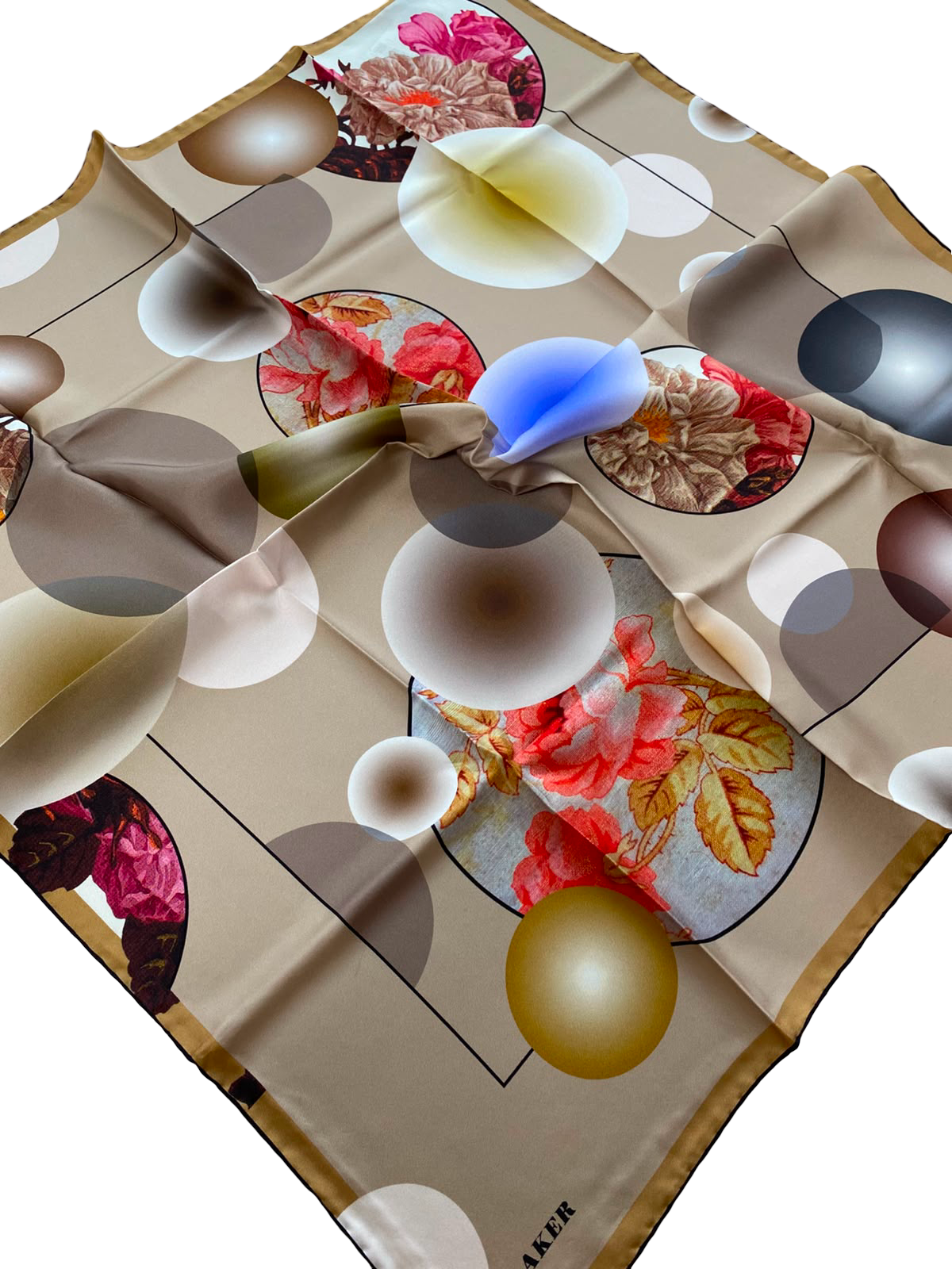 Aker Mink Smoked Mixed Pattern Twill Silk Scarf 8806713-912