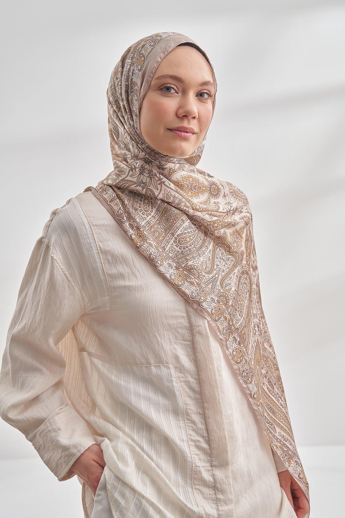 ARMANDA ETHNIC VUAL PASHMINA DESEN ŞAL -BEJ - 6035-589