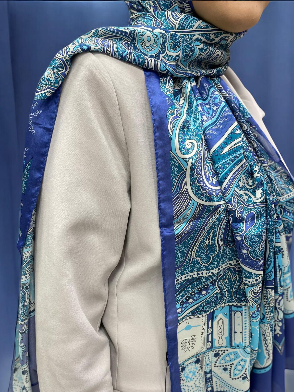 ARMANDA ETHNIC VUAL ŞAL - MAVİ - 4456-10