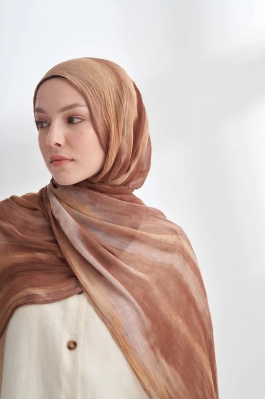 Armanda Organic Touch Viskoz Degrade Şal 3604 114 Camel Blend Desen