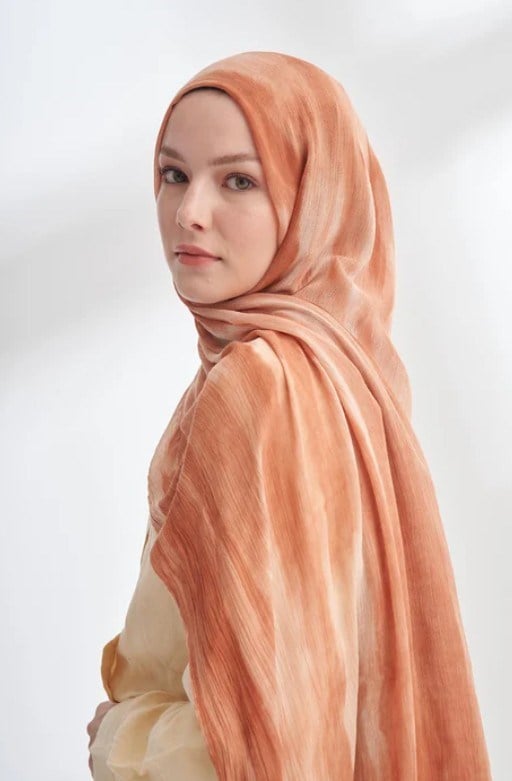 Armanda Organic Touch Viskoz Degrade Şal 3604 85 Kiremit Blend Desen