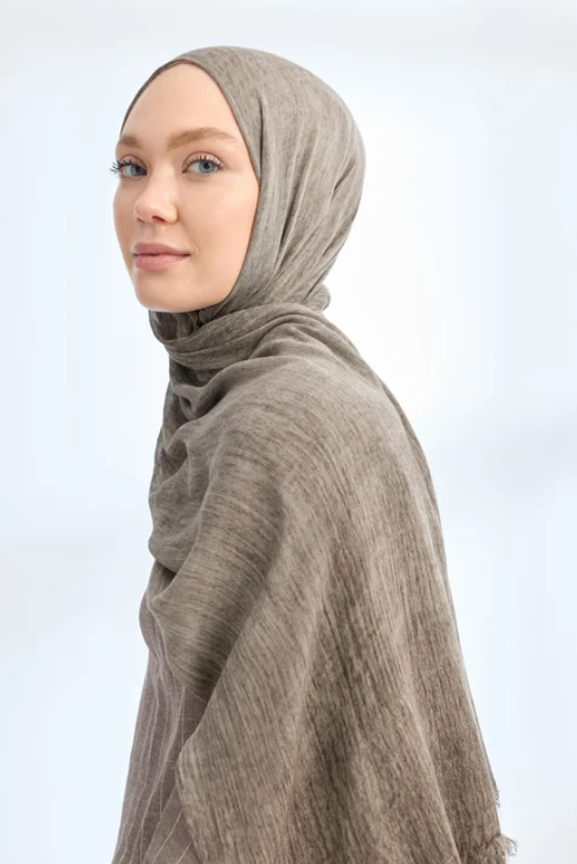 Armanda Organic Touch Viskoz Şal 3601 1171 Kül Düz Desen