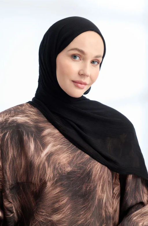 Armanda Organic Touch Viskoz Şal 3601 1 Siyah Düz Desen