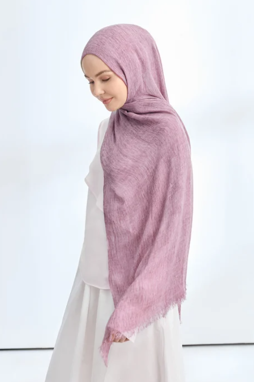 Armanda Organic Touch Viskoz Şal 3601 694 Açık Gül Kurusu Düz Desen
