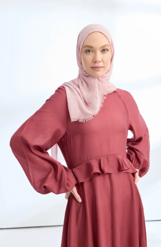 Armanda Organic Touch Viskoz Şal 3601 931 Açık Pudra Düz Desen