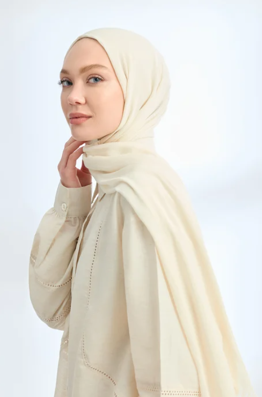 Armanda Organic Touch Viskoz Şal 3601 711 Ekru Düz Desen