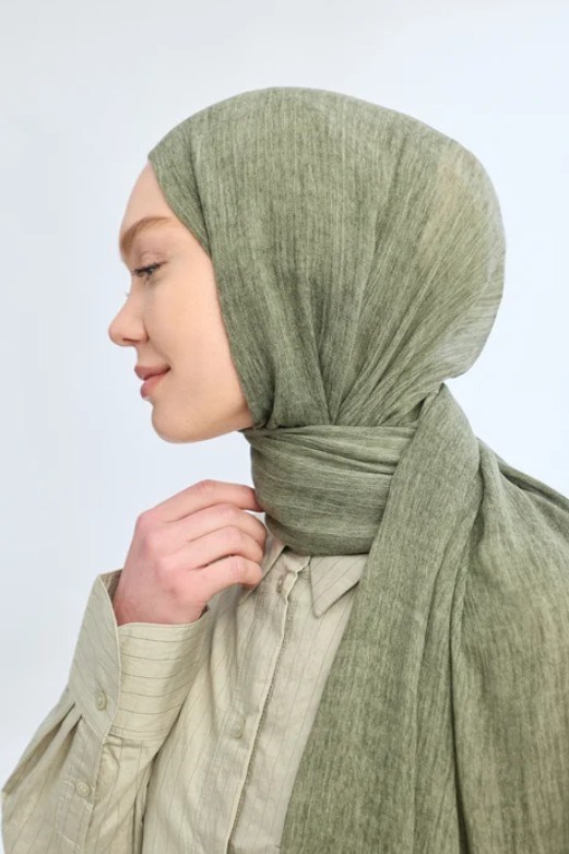 Armanda Organic Touch Viskoz Şal 3601 205 Keten Yeşili Düz Desen