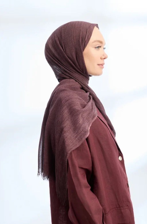Armanda Organic Touch Viskoz Şal 3601 1032 Bordo Düz Desen