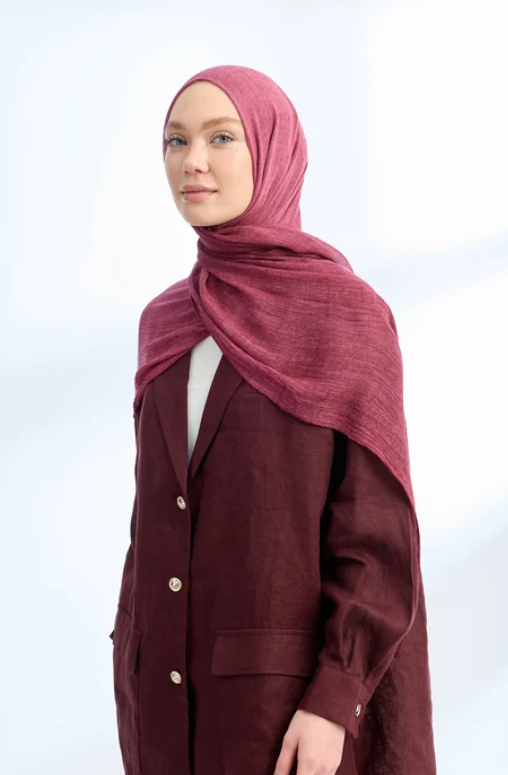 Armanda Organic Touch Viskoz Şal 3601 58 Bordo Düz Desen