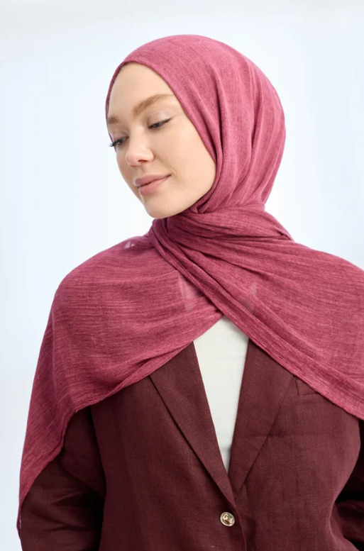 Armanda Organic Touch Viskoz Şal 3601 58 Bordo Düz Desen
