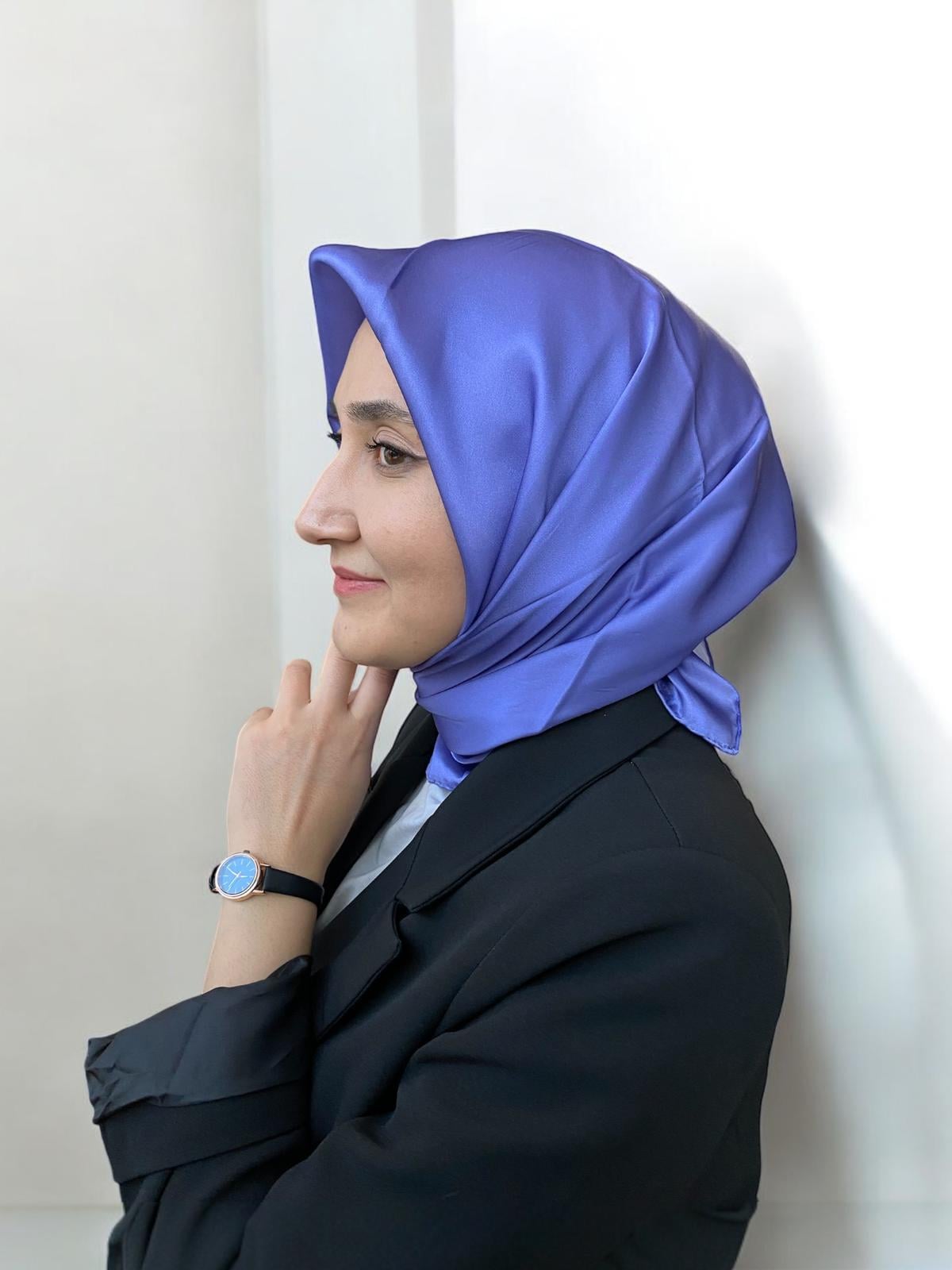 Armine Lila Düz Renk Sura İpek Eşarp 10D01-84