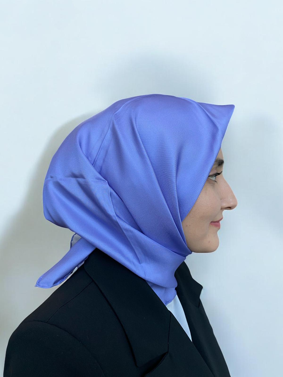 Armine Lila Düz Renk Tivil İpek Eşarp 10D02-84
