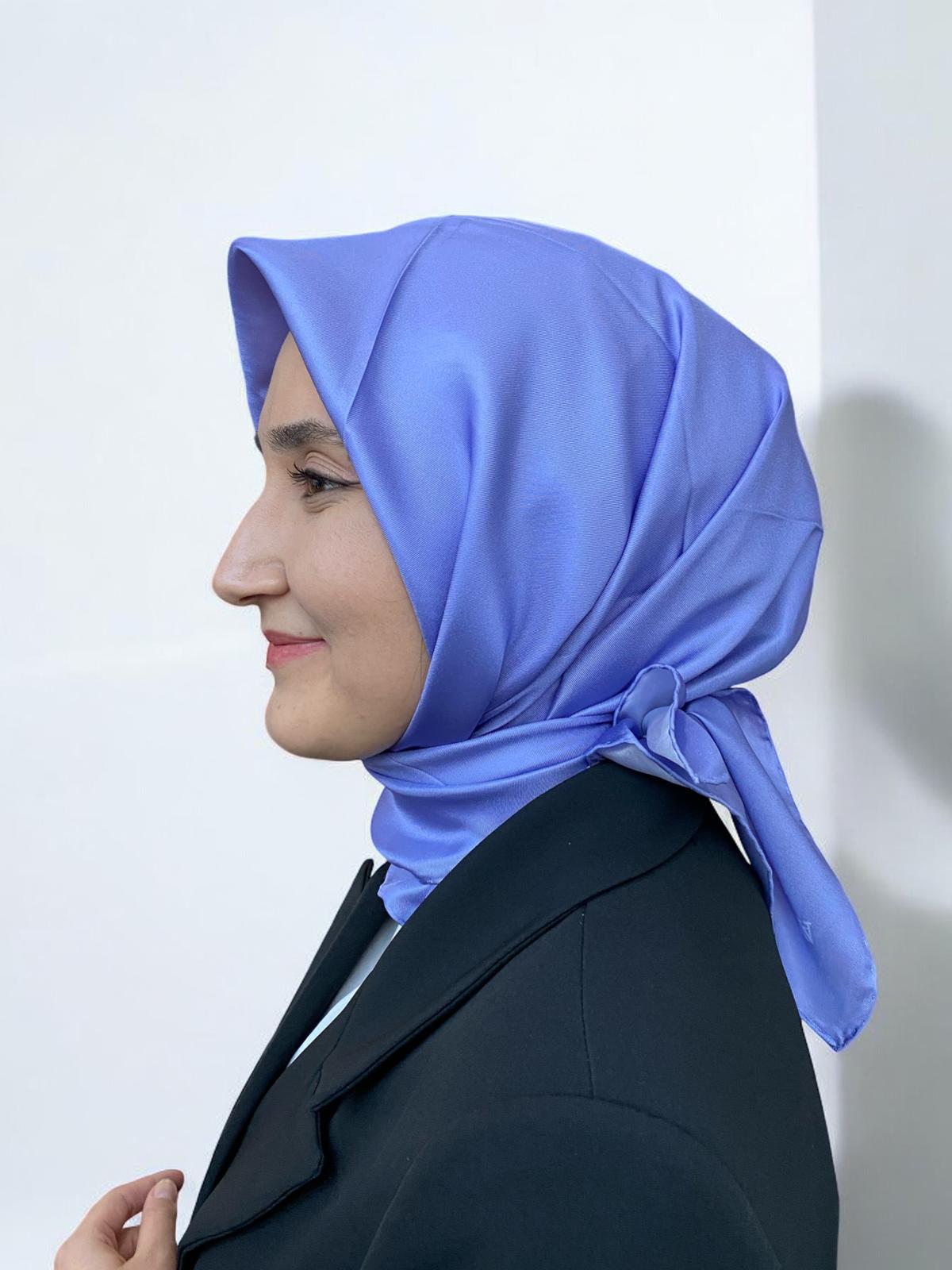Armine Lila Düz Renk Tivil İpek Eşarp 10D02-84