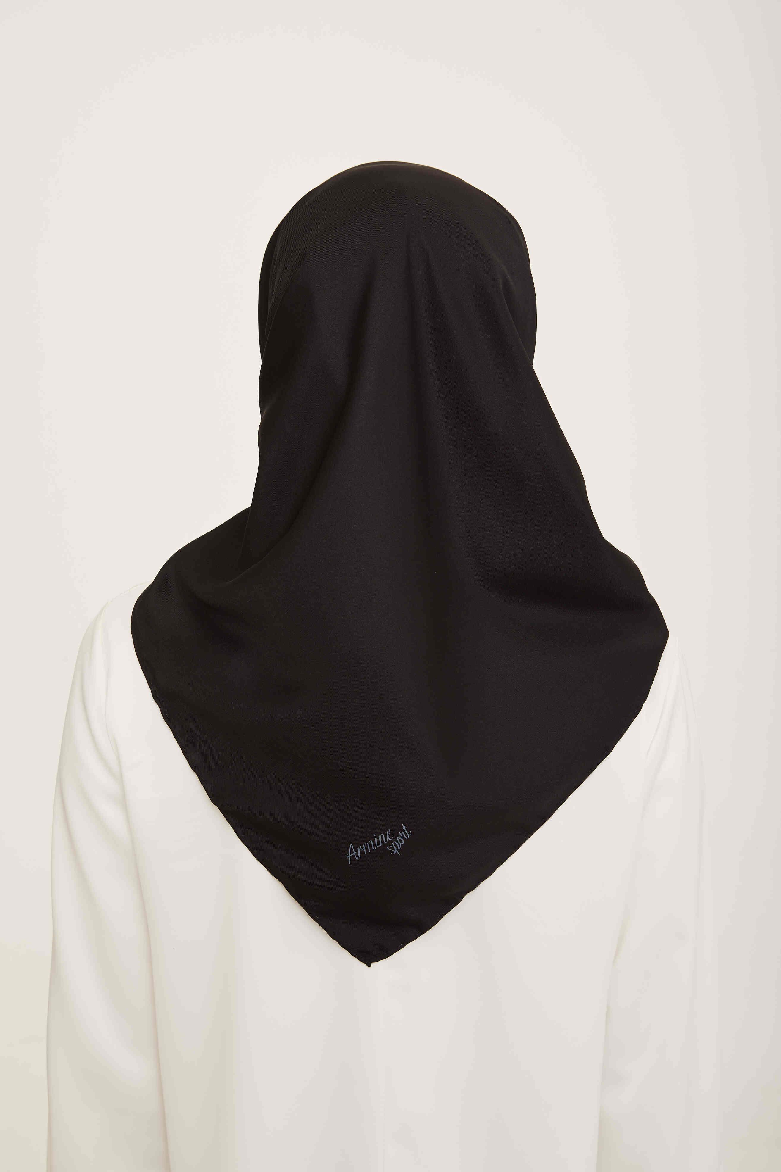 Armine Sport Siyah Düz Renk Fon Eşarp 1073
