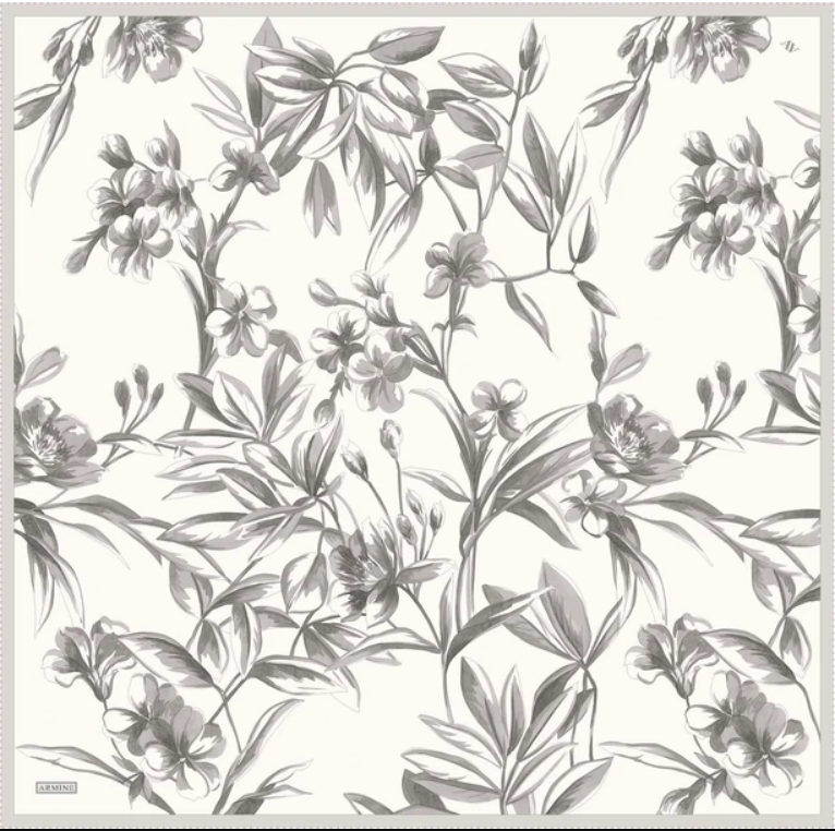 Armine Sura İpek Eşarp 9324-80 Beyaz Karışık Desen 