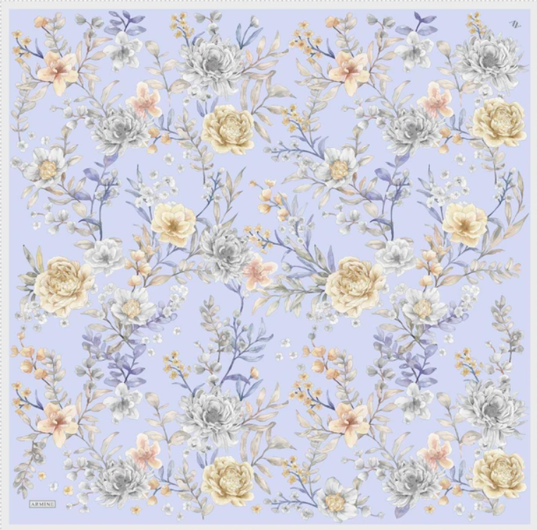 Armine Sura İpek Eşarp 9347-82 Lila Karışık Desen 