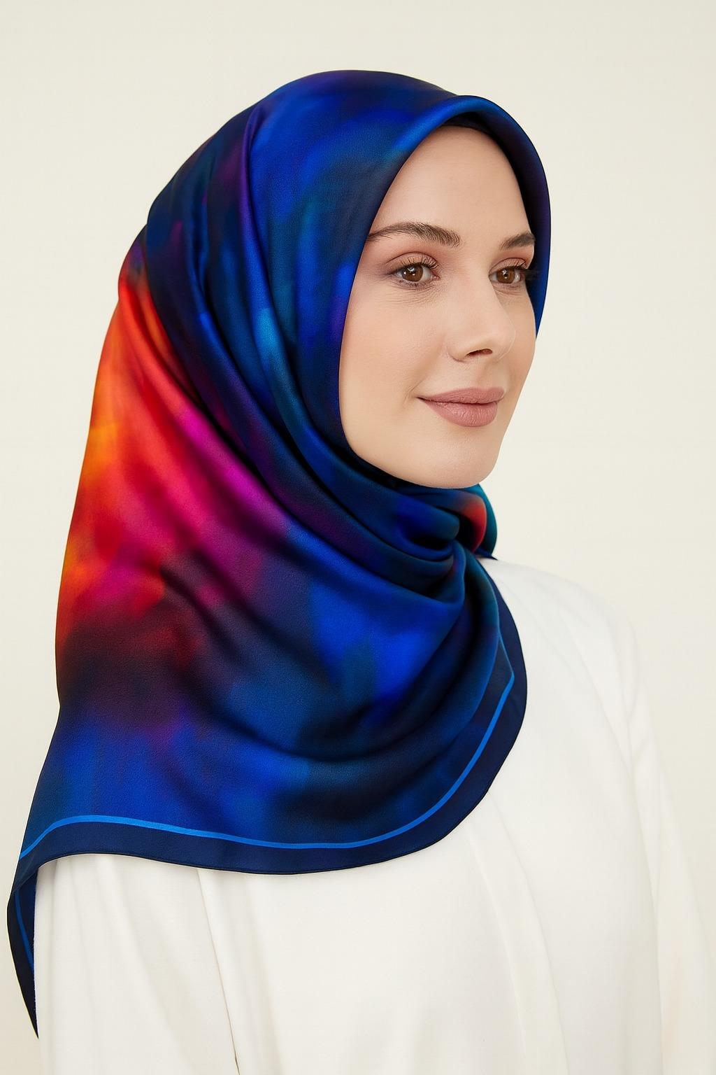 Armine Tivil İpek Eşarp 9233-52 Pembe Karışık Desen 