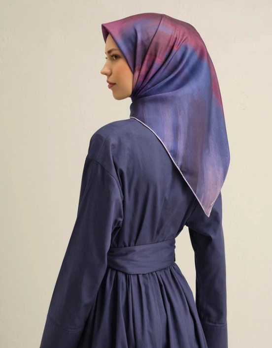 Armine Tivil İpek Eşarp 9308-31 Mor Karışık Desen 