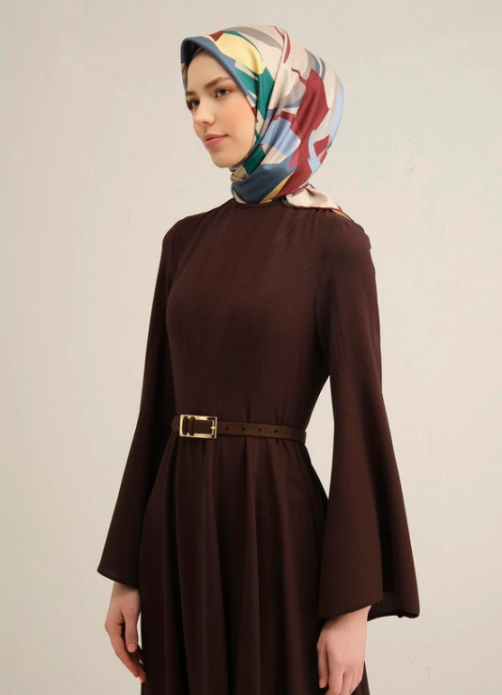 Armine Tivil İpek Eşarp 9328-50 Krem Karışık Desen 