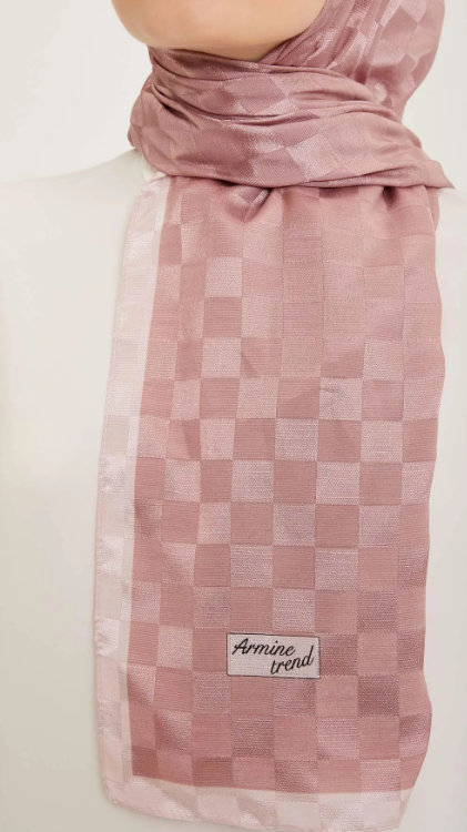 Armine Trend B.Janjan Şal 50 - Pembe Dama Desen