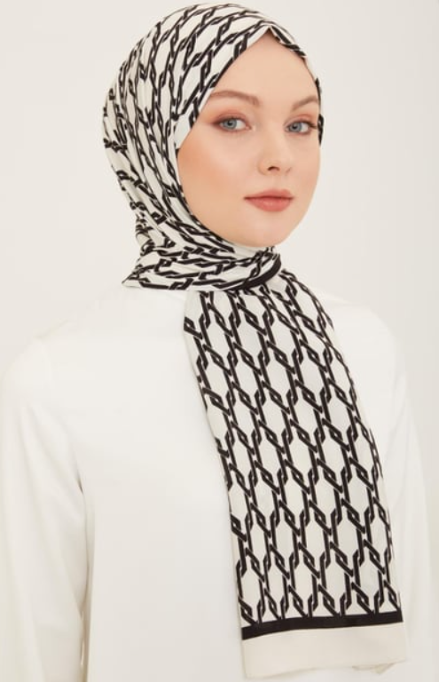 Armine Trend Defne Şal IST 5760-09 Siyah-Beyaz