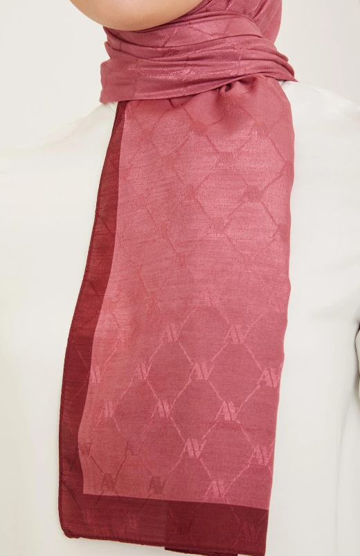 Armine Trend Monogram Şal 2-127 - Vişne Çürüğü