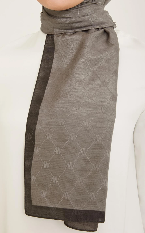 Armine Trend Monogram Şal 2-140 - Gri