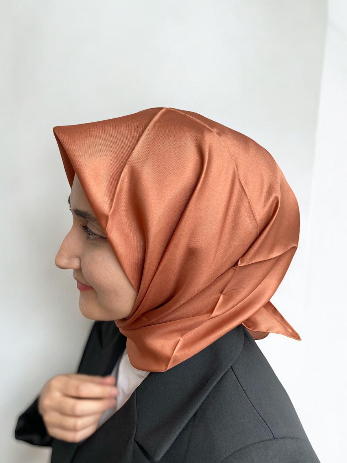 Armine Orange Plain Color Twill Silk Scarf 10D02-503