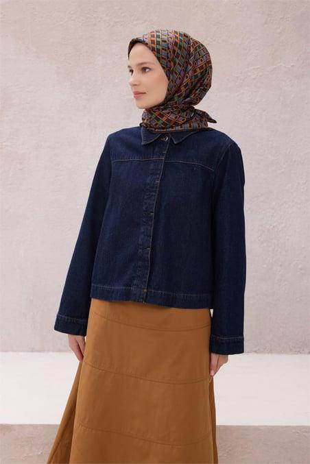 Belli Tivil Saf İpek Eşarp 4223 - 83 Kahverengi Logo  Desen