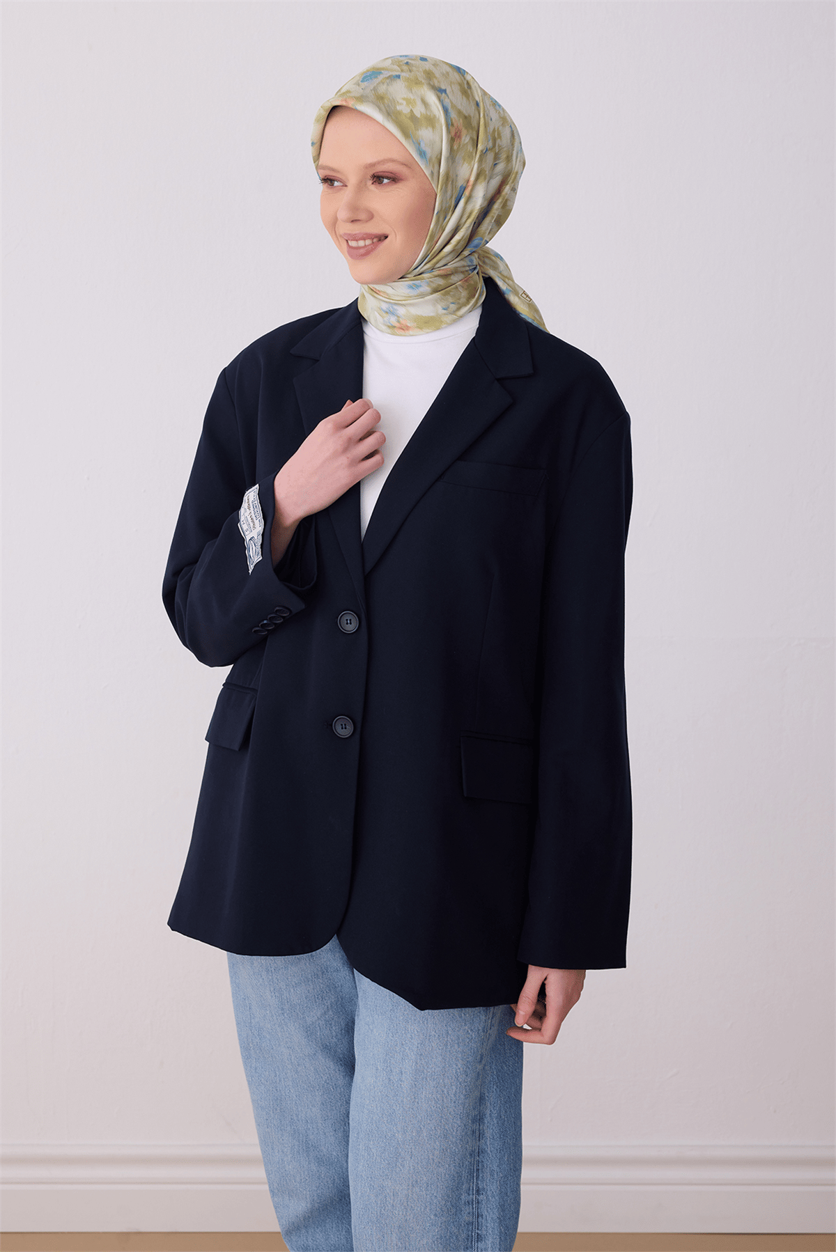 Belli Tivil Saf İpek Eşarp 4319 - 82 Mint Yeşili Kırçıllı Desen