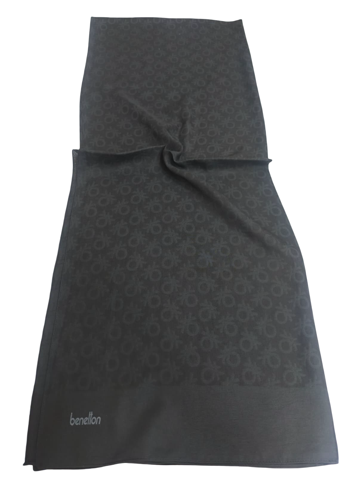 Benetton Elegante Şal 1023 83 Siyah Monogram Desen