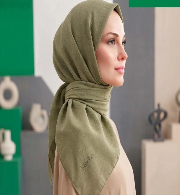Benetton Siena Eşarp 1022 014 Çağla Yeşili Düz Desen